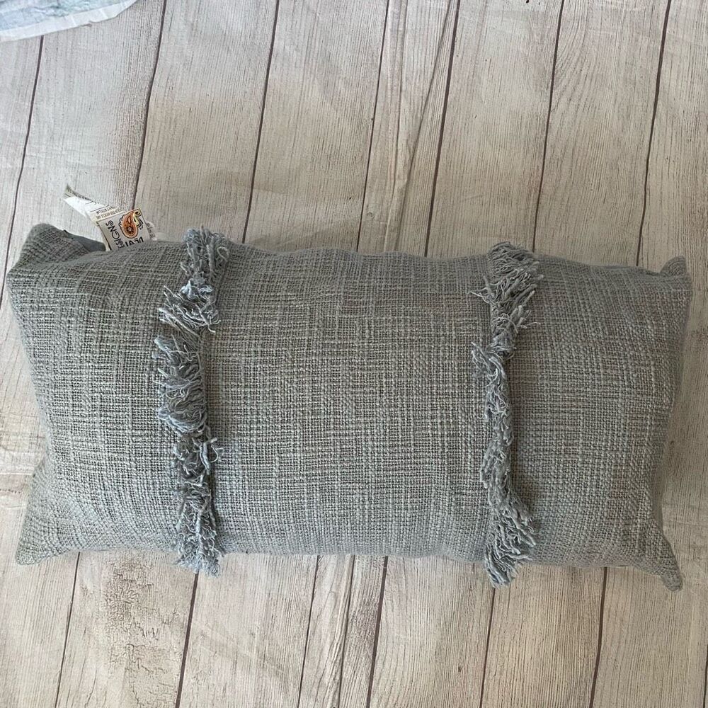 Devi Designs rectangular thrown pillow with removable pillow case blue 24”x13”